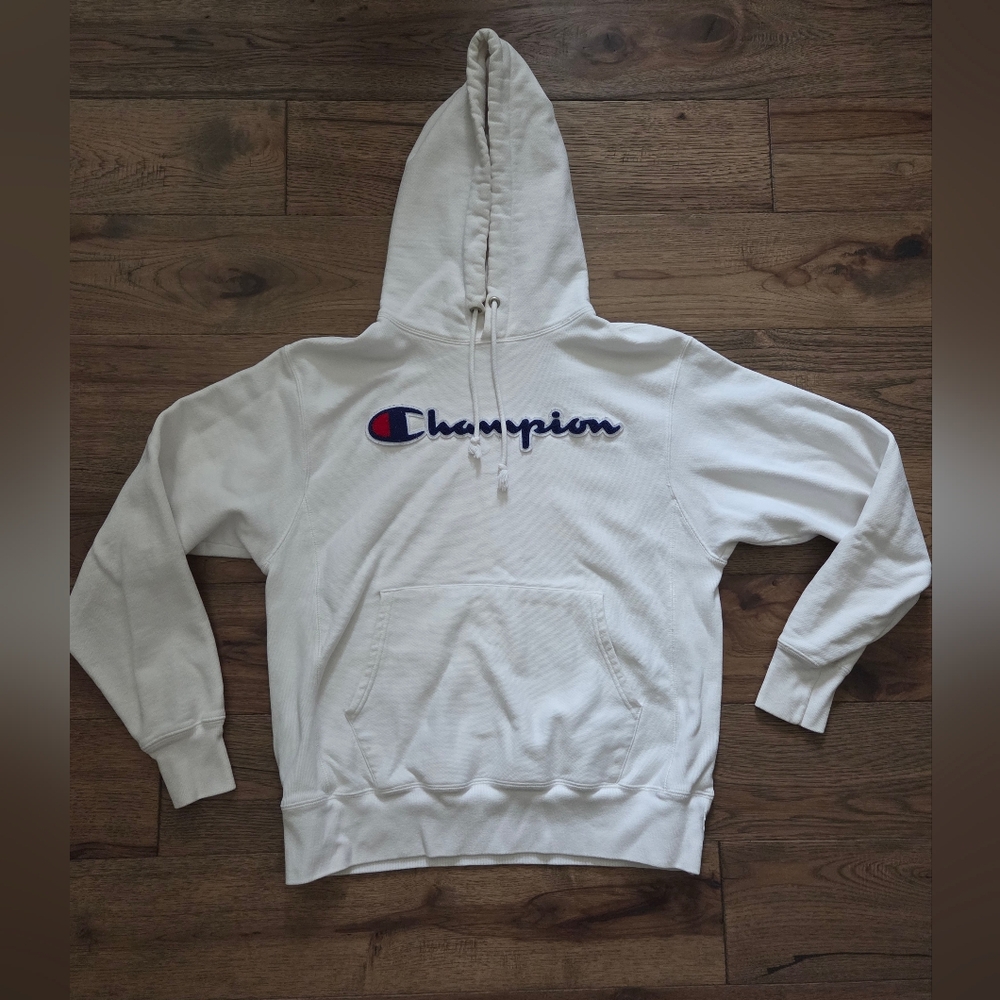 Champion Reverse Weave White Hoodie